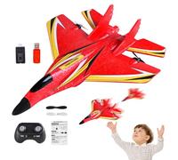 Remote Control Airplane - 29x20.5cm Double Engine RC Plane, LED Light Flying Toy, Waterproof 2.4Ghz Aircraft, Crash Resistant Airplane | Beginner Friendly Outdoor Toy for Kids Boys Learners