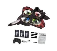 Remote Control Airplane RC Plane Fixed Wing Aircraft Helicopter for Beginners Boys, red 3 Battery