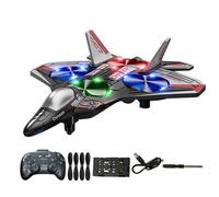 Remote Control Airplane with Colorful LED Lights, 2.4GHz 4 Channel Foam Remote Control Airplane Planes Glider Fighter Jet Toys, Outdoor Flying Toy Gift for Boys Kids 8-12 Beginners Boys Adults (Red)