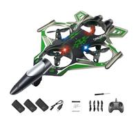 ＡＷＨＡＯ Remote Control Airplane with Colorful LED Lights, Light Fixed-wing Airplane, Outdoor Flying Toy, for Boys And Adults, green 3 Battery