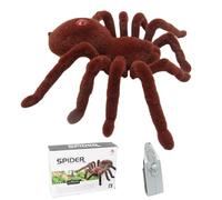 Remote-Control Arachnid Model - High-Simulation RC Spider | Realistic Textured Eight-Legged Crawler with Shiny Red Eyes for April Fools Day Halloween Jokes Gag Toys Trick Kids Adults