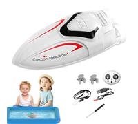 Remote Control Boat - Portable Speedboat Toys | 2.4GHz Mini Stunt Submarine Toy with 3.7V 100MAH Battery and Light for Lake Pool Washbasin, Bathtub Entertainment Supplies