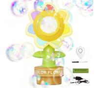 Remote Control Bubble Bloom Flower, Seven Color Sunflower Flower Bubble Machine for Car with LED Lights, Fun Swing Dance, Automatic 3 Modes for Cars, Motorcycle, Outdoor, Party
