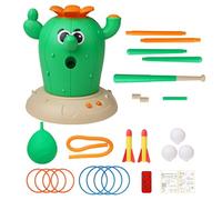 Remote Control Cactus Toy - 4-in1 Activity Game Set, Musical Jumping with Ring Toss , Dynamic Launcher Baseball Play | Multi-Function Indoor Outdoor Kids Sports Educational for Boys Girls Active