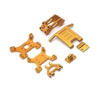 Remote control car metal suspension frame, bumper and tail wing Fit For Weili 144010 144001 02 124017 19(Yellow)