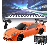 Remote Control Car, Mini Rc Drift Car,1:43 Scale 4WD Proportional RC DriftCar, 2.4GHz Stunt Drifting RC Toys, Hobby Gift for Kids & Adults (White) (Orange)