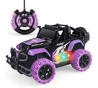 Remote Control Car, Purple Rc Truck with LED Lights for Girls Toddlers- 2.4GHz All Terrain Trucks with Storage Case, Rc Car Toys Gift for Kids Age 3 4 5 6-12 Birthday Gift