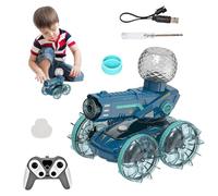 Remote Control Car,RC Vehicle for Land & Water - LED Long Range Remote Control Car with Water Squirter for Rock Crawling Indoor Drifting Outdoor Backyard Bashing Beach Pool Competition