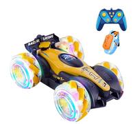 Remote Control Car,Stunt RC Cars for Kids with Colorful Light,Fast USB-C Charging,Double-Sided 360° Rotating Rechargeable 4WD RC Truck Car Toys for Ages 5-7 for Boys Girls Ages (Black, 14.5x10x5.5cm)