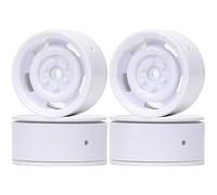 Remote Control Car Tire Compatible With Tamiya CC01 For SCX10 TF2 D110 F350 VS4-10 1/10 RC Crawler Car Parts 4Pcs Plastic 1.9" Beadlock Wheel Rim 12mm Hex(White)