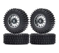 Remote Control Car Tire Compatible With TRX4 For TRX6 For SCX10 For Yeti RB10 1/10 RC Crawler Car Parts 4Pcs 2.6" 12 Spoke Wheel Rim Rubber Tires Wheel Tyres(Black)