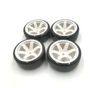 Remote Control Car Tire Compatible With Trxs For HSP For Tamiya For HPI 144001 124018 124019 A959-B RC Drift On-road Car Parts 4Pcs Hard Plastic Tire Rims(White)