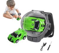 Remote Control Car Watch - Silicone Alloy Mini Racing Vehicle, Wearable RC Toy | USB Rechargeable Power, Light-Up Action, Kids Wrist Play, Indoor Outdoor Racing Fun