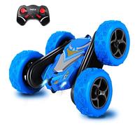 Remote Control Cars,RC Stunt Car Toys for Boys Girls,2.4Ghz Double Sided 360° Flips Rotating 4WD Off Road Racing RC Car with Led Headlights,Kids Toys Gifts on Birthday Christmas (Blue)