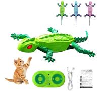 Remote Control Climbing Gecko Toy for Cats, Gecko Pounce Cat Toy, Funny Moving Simulation Design, Stimulates Pet Hunting Instinct, Interactive Electronic Toy For Indoor Cats ，Green