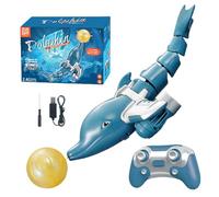 Remote Control Dolphin Toy, RC Dolphin Waterproof Pool Toys, Ball Rotation Design High Simulation for Interactive Play