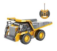 Remote Control Dump Truck - 6 Channel Alloy Bed Excavator Toys, Electric Construction Vehicle Set With Light And Sound, Rechargeable Battery Builder Truck - For Kids Boys Girls Ages 4-12