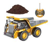 Remote Control Dump Truck,Electric Excavator with Light and Sound - Metal Bed Toy Remote Control Big Dump Truck Toy Set with Rechargeable Battery,for Age 4-12 Kids Children Girls Boys Home Play Christ