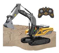 Remote Control Dump Truck - RC Construction Vehicle | Light Sound Engineering Toy - ABS Alloy Metal Chassis 6 Channel Dump Truck With Realistic Effects For Kids Transport Play At Home