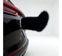 Remote Control Electric Car Tail, Cute Fluffy Handmade Wagging Tail for Auto Trunk Decoration, Rechargeable Cosplay Car Accessory for Vehicle Exterior (Black)