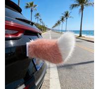 Remote Control Electric Car Tail, Cute Fluffy Handmade Wagging Tail for Auto Trunk Decoration, Rechargeable Cosplay Car Accessory for Vehicle Exterior (Pink and White)