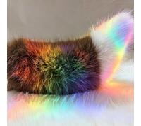 Remote Control Electric Car Tail, Cute Fuzzy Wagging Moving Tail,Rechargeable Vehicle Adorable Foxtail for Car Universal Fit for Auto Trunk Bumper Decoration (D)