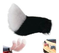 Remote Control Electric Car Tail Fuzzy Wagging Tail for Car Exterior Decoration Wireless Moving Fluffy Tail Funny Gift for Car Lovers (Black,Remote Control)