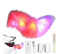 Remote Control Electric Car Tail LED Light Rechargeable Wagging Faux Tail Car Exterior Decoration Cute Plush Ţail Trunk Hanging Cosplay Çar Accessory Universal Fit For All Vehicles