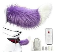 Remote Control Electric Car Tail, Plush Wagging Tail for Car, Electric Cute Fuzzy Wagging Moving Tails Cars Charm, Rechargeable Plush Animal Moving Tails Cars Decoration, for Auto Truck Motorcycle