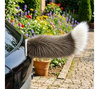 Remote Control Electric Car Tail - Sound Activated Wiggly Plush Cat Tail | Rechargeable Moving Ornament For Car Window Interior, Cute Accessory For Cosplay Themed Events & Holiday Party