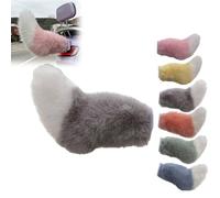 Remote Control Electric Wiggle Car Tail,Cute Fuzzy Wagging Moving Tail for Car Exterior Decoration, Rechargeable Auto Trunk Decoration & Charm Cosplay Accessory (Grey)