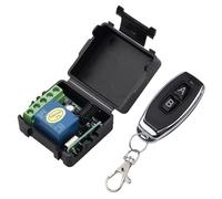 Remote Control Electrical Outlet Switches - Strong Penetration Stable Signal | Multiple Control Button Transmitter With Receiver Modules | For Motorcycles Lights Garage Door Gate, 2CH Wireless Rela