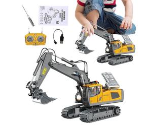 Remote Control Excavator, Construction and Sand Digger, Radio-Controlled Construction Vehicles with Sound for Children and Girls Age 3-8 Years for Indoor and Outdoor Use in the Garden