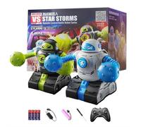 Remote Control Fighting Robots Set of 2, RC Ejecting Battle Bots with Adjustable Sound & Light, Fun Electronic Battle Robot Toys, Christmas Birthday Gifts for Age 6+ Year Old Kids Boys