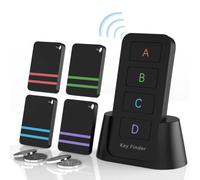 Remote Control Finder Pack | 4x Find My Keys Device | 120Ft Range 80dB RF Key Locator, Lost Item Finder That Makes Noise