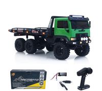 Remote Control Flatbed Truck Electric RC Off Road Vehicle Model with Metal Chassis and Light System for Hobbyists, Ages 14 and Up