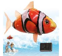 Remote Control Flying Fish Inflated Clown RC Anti- Break Battery Powered Fish Balloons Lifelike Wiggable Clownfish Decoration for Party, Home (Not Included Battery) Trend