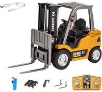 Remote Control Forklift, Mini Rc Construction Vehicles Set, 1:64 Premium Alloy Mini Rc Construction Set - Forklift, Excavator & Dump Truck (Forklift)