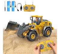 Remote Control Front Loader Toy, RC Tracked Front Loader with Light & Sound & Metal Shovel, 2.4 GHz, 1:24 Scale Miniature, Construction Vehicle Gift for Boys and Girls Aged 6-12 (Front Loader)