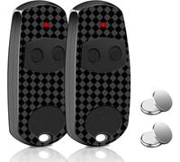 Remote Control Gate, Universal 433.92MHz Gate Remote Control 2 Channel for Cam433 Compatible with Top 432EE, 432EV, 432NA, 432A, 432M, 432S, T432, Black (Includes 2 Additional Batteries)