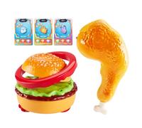 Remote Control Hamburger, Battery Powered RC Burger with Music Light, Realistic Chicken Legs, Cute Interactive Toys Set for Students and