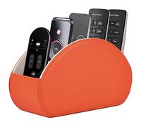 Remote Control Holder,TV Remote Caddy/Box with 5 Compartments,Bedside Table Organizer for Controller,Glasses,makeup brushes,jewelry and Media Player,Pen/Pencil Storage(Orange)