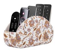 Remote Control Holder,TV Remote Caddy/Box with 5 Compartments,Bedside Table Organizer for Controller,Glasses,makeup brushes,jewelry and Media Player,Pen/Pencil Storage(Yellow flowers)