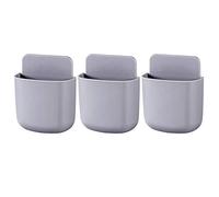 Remote Control Holders Wall Mount Adhesive Pen Holders Adhesive Storages Phone Holders Wall Mount Holder Wall Adhesive Remote Control Holder Containers For Home Office School Supply Storage 3 Pcs Grey