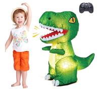 Remote Control Inflatable Dinosaur Toys - 2.4GHz RC Dinosaur with Sound Light 360°Rotation Walking - Interactive Dinosaur Games Birthday Gifts for Kids Toddler Boys Girls Age 3 4 5 6 7 8 9 10 11 12