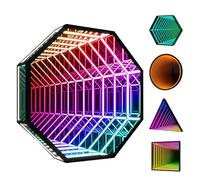 Remote Control LED Infinity Wall Frame with Color Changing Mirror Lights for Bedroom, Gaming Room, and Party Decor