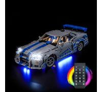 Remote Control Led Light Set Compatible with Lego 42210 Nissan Skyline GT-R | (R34) Car (No Model) Decoration Lighting Set, Easy Install, Stable Lights, Enhanced Display, Ideal Festival Gifts