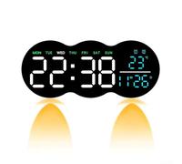 Remote Control LED Wall Clock with Brightness Adjustment, Multi Functional Display for Time, Date, Temperature, Stylish Addition to Any Space (Three colors)