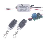 Remote Control Light Switch AC 110V 220V 90V-250V 1CH RF 433Mhz Wireless Relay Switch Receiver Module 2 Transmitters, Learning Code Smart Home Appliance Remote Switches (C 90V-250V/ 2* Controller)