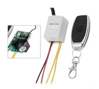 Remote Control Light Switch DC 4V-12V Wireless Relay Receiver with 1-Button Transmitter for Electric Curtain Motor Roller Shutter Gate 43x30mm